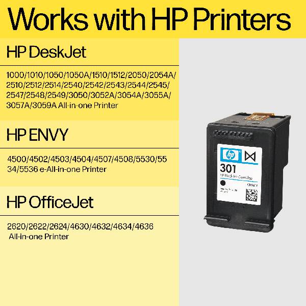 Original HP 301 Black Ink Cartridge (CH561EE) - HP Envy 5532 E-All-In - View #2