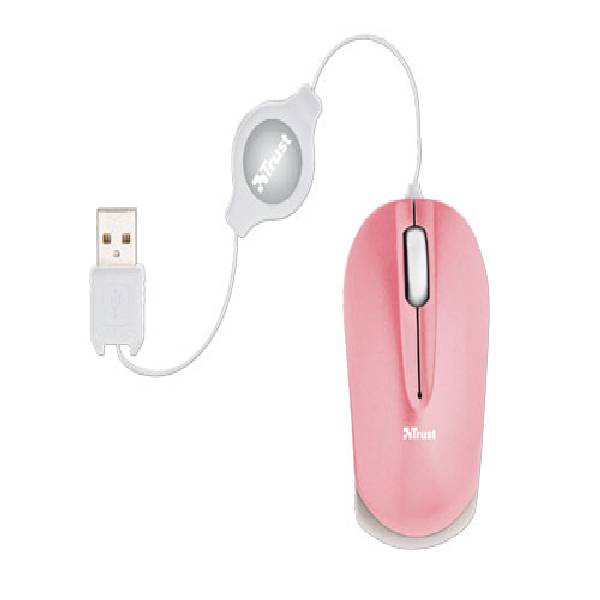 Trust Micro Mouse - Pink, Optical, USB Type-A, Pink